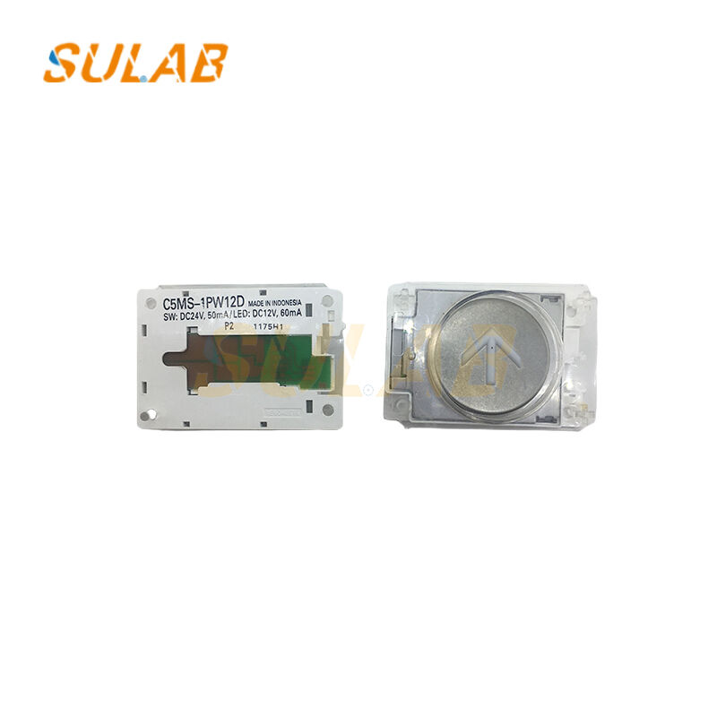 Mitsubishi Elevator Push Button C5MS-1PW12D with White LED 24 VDC Snap-in Mount for Elevator Stations