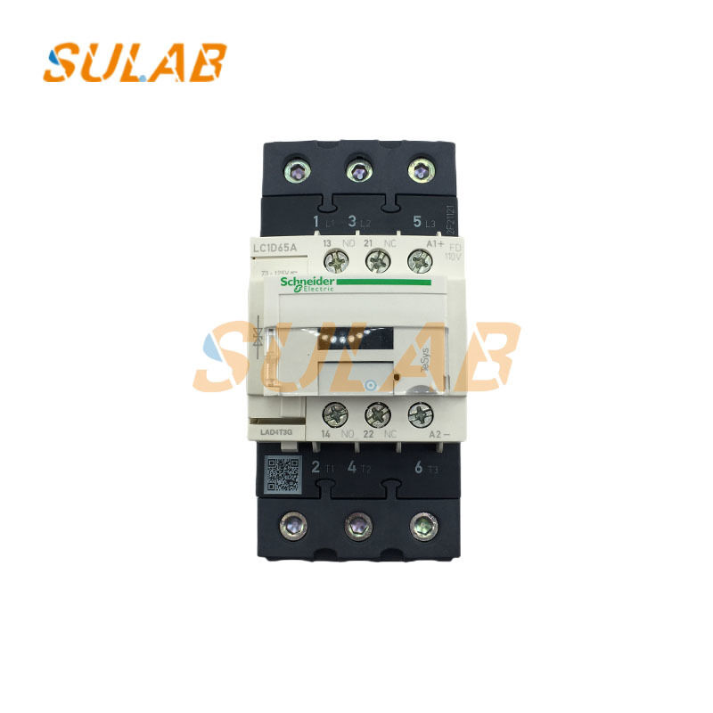 Schneider Electric DC Contactor LC1D65AFD with 65A Rated Current 110VDC Control Coil and 3NO + 1NO+1NC Contacts for Elevators