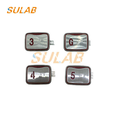 Sigma MTD265 Tombol Tekuk persegi panjang untuk LG/XIZI Otis Lift dengan Braille Legend dan 3-Pin Plug-in